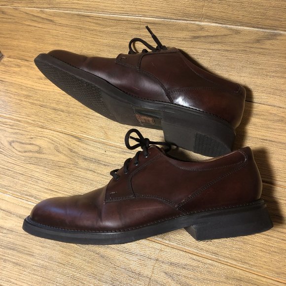 Johnston & Murphy men maroon lace-up leather oxford, 9 main image 4